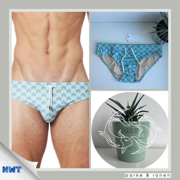 Parke & Ronen - Print Meridian Brief - Fan Dancer Robin's Egg (M) - Picture 1 of 8
